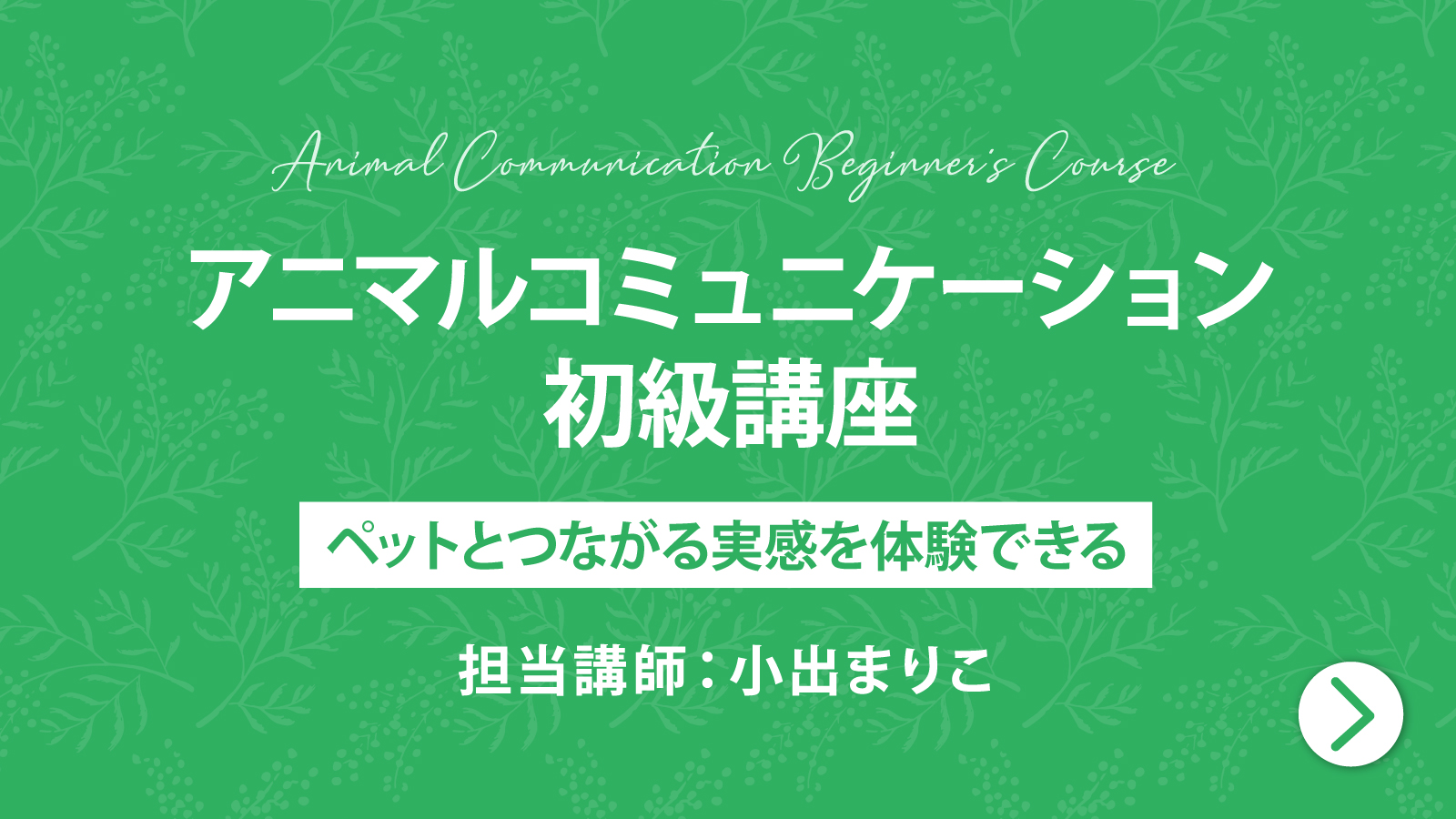 ５月２２日（日） アニマルコミュニケーション初級講座 （担当講師：小